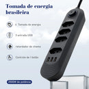 Régua de Energia com USB Integrado